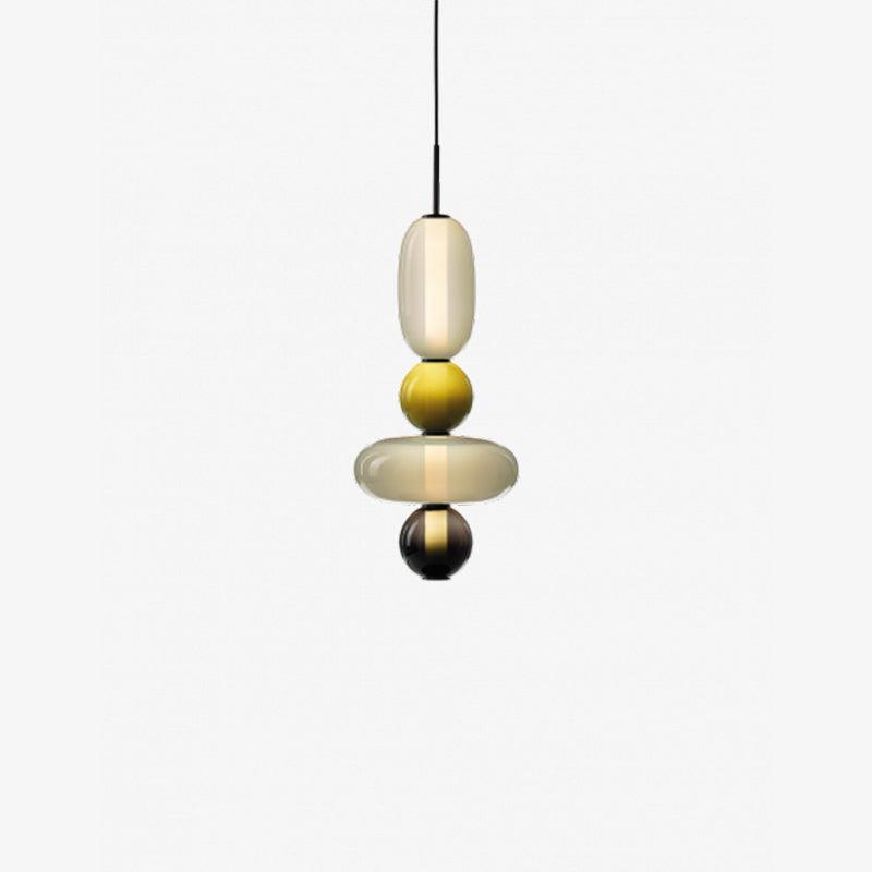 Luminaire Suspendu en Verre Coloré - Éclairage LED Ajustable et Élégant