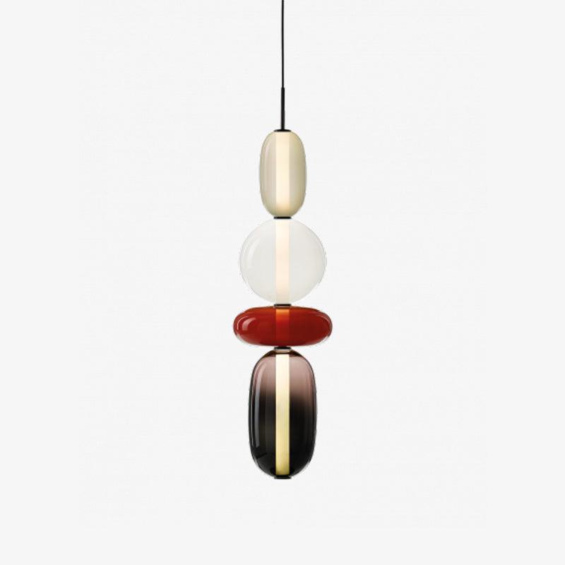 Luminaire Suspendu en Verre Coloré - Éclairage LED Ajustable et Élégant