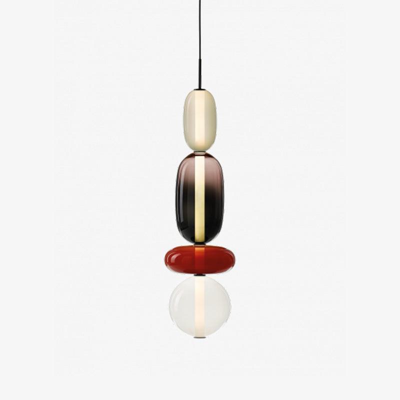 Luminaire Suspendu en Verre Coloré - Éclairage LED Ajustable et Élégant
