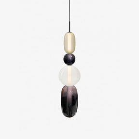 Luminaire Suspendu en Verre Coloré - Éclairage LED Ajustable et Élégant
