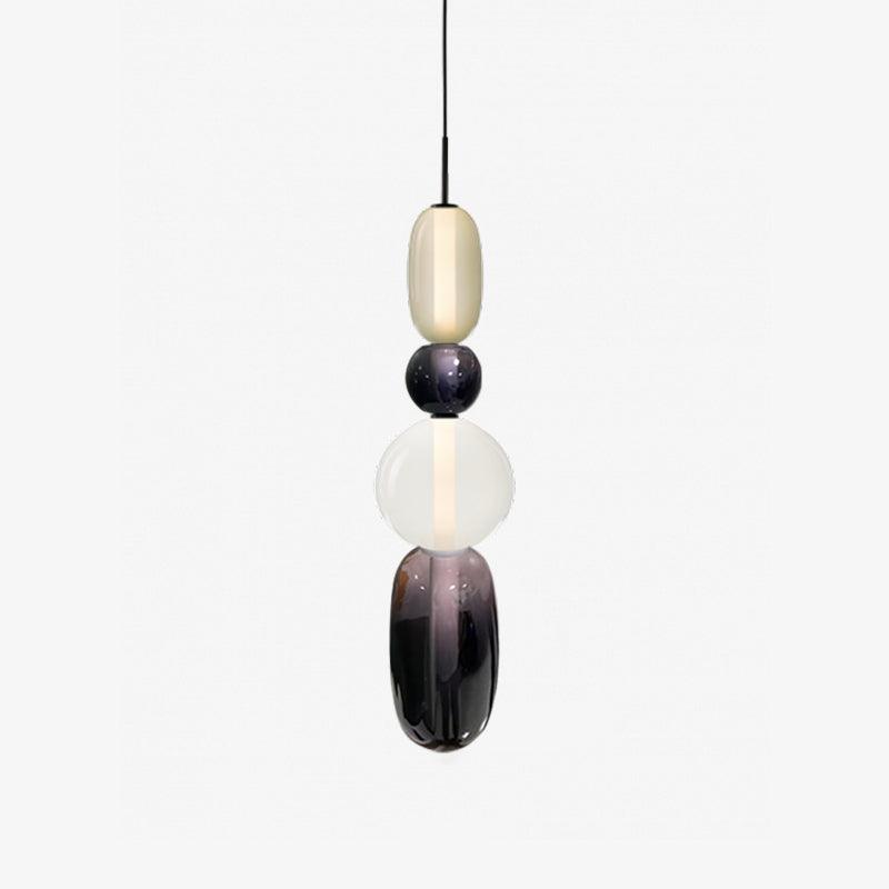 Luminaire Suspendu en Verre Coloré - Éclairage LED Ajustable et Élégant