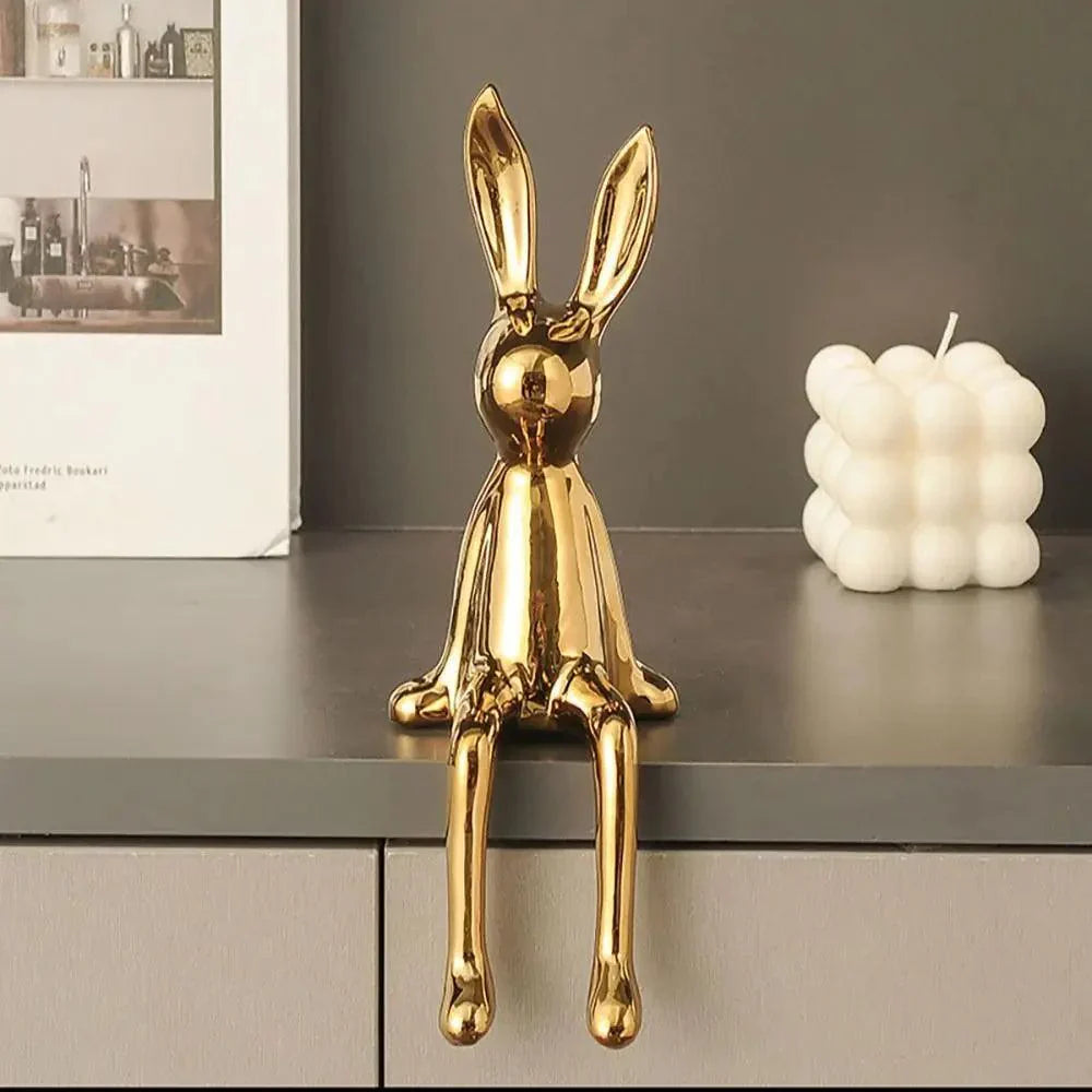 Ornement de Lapin Élégant - Décoration Chic et Joyeuse pour Intérieur