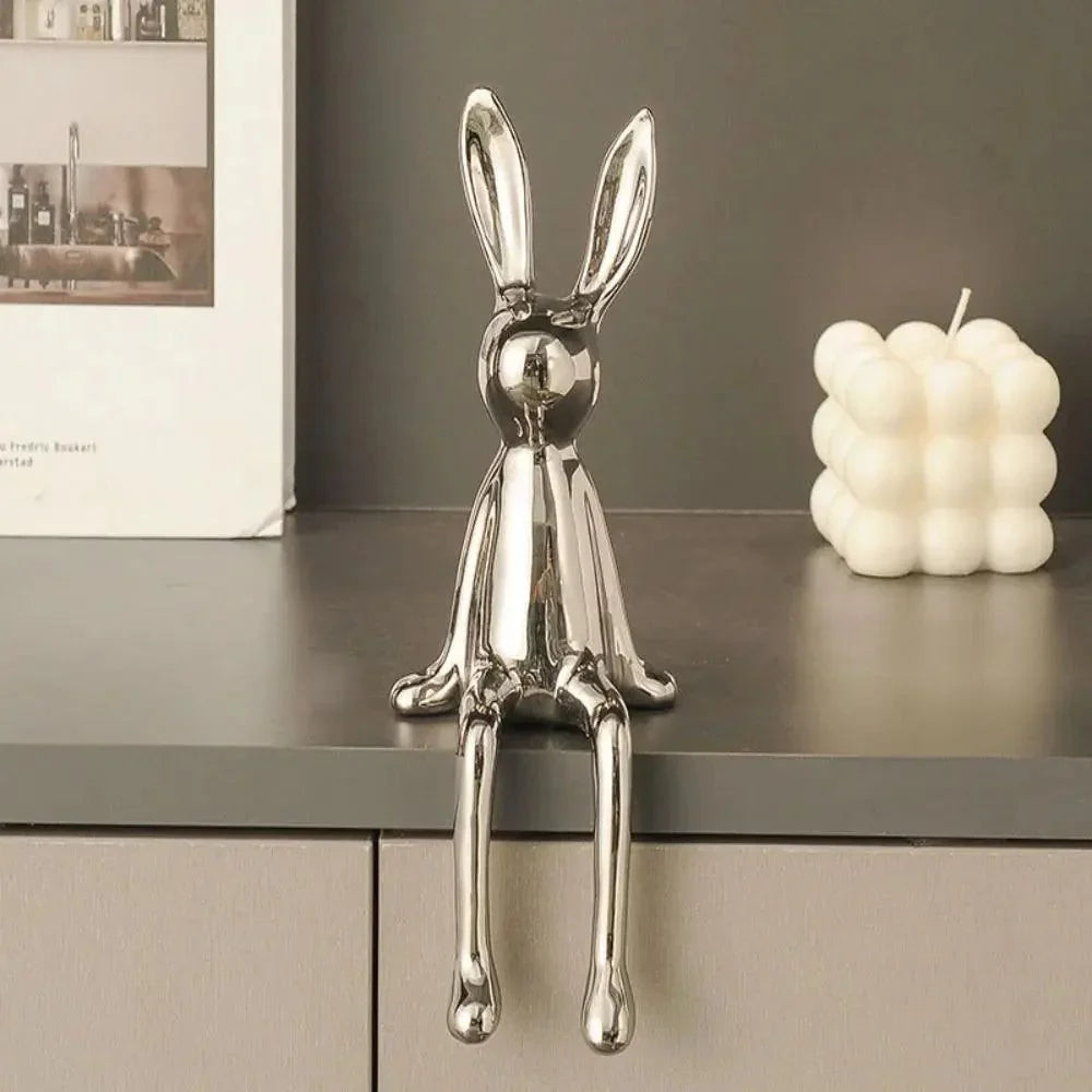 Ornement de Lapin Élégant - Décoration Chic et Joyeuse pour Intérieur