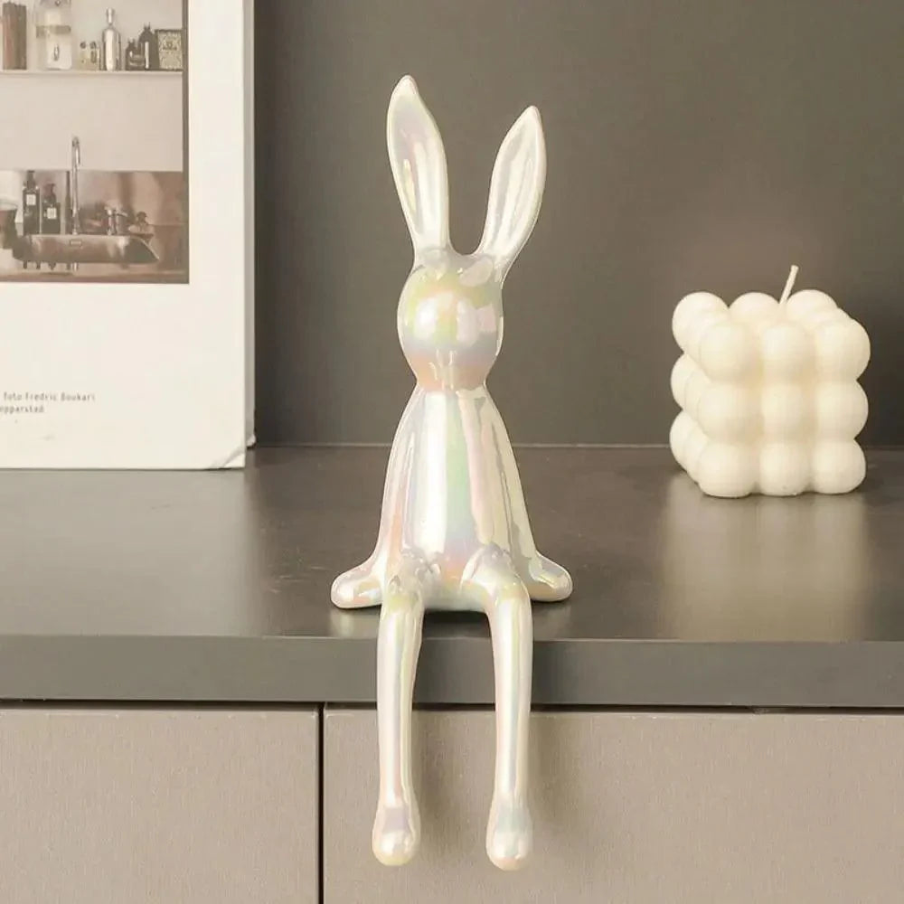Ornement de Lapin Élégant - Décoration Chic et Joyeuse pour Intérieur