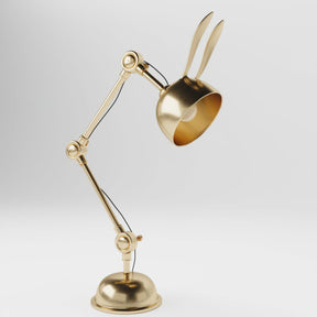 Lampe de Table à Oreilles de Lapin - Finition Dorée et Design Ludique