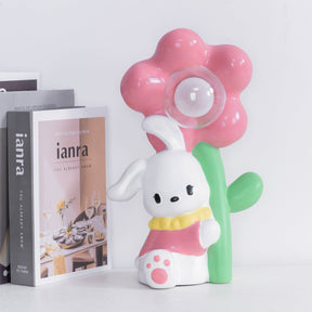 Lampe de Table Lapin et Fleurs - Lueur Douce pour Enfants et Histoires