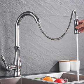 Robinet d'Évier Tirable en Acier Inoxydable - Flexible et Pratique pour Votre Cuisine