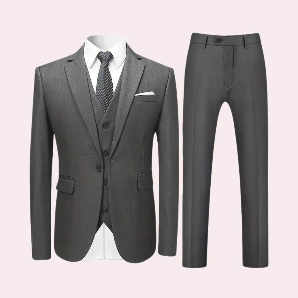 Ensemble Costume Classique 3 Pièces pour Hommes - Confort et Élégance Toute l'Année