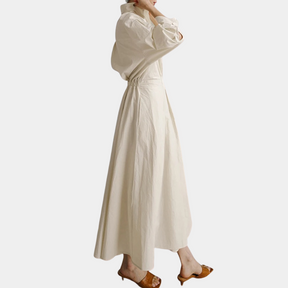 Robe Maxi Élégante pour Femmes - Manches Longues et Décolleté en V