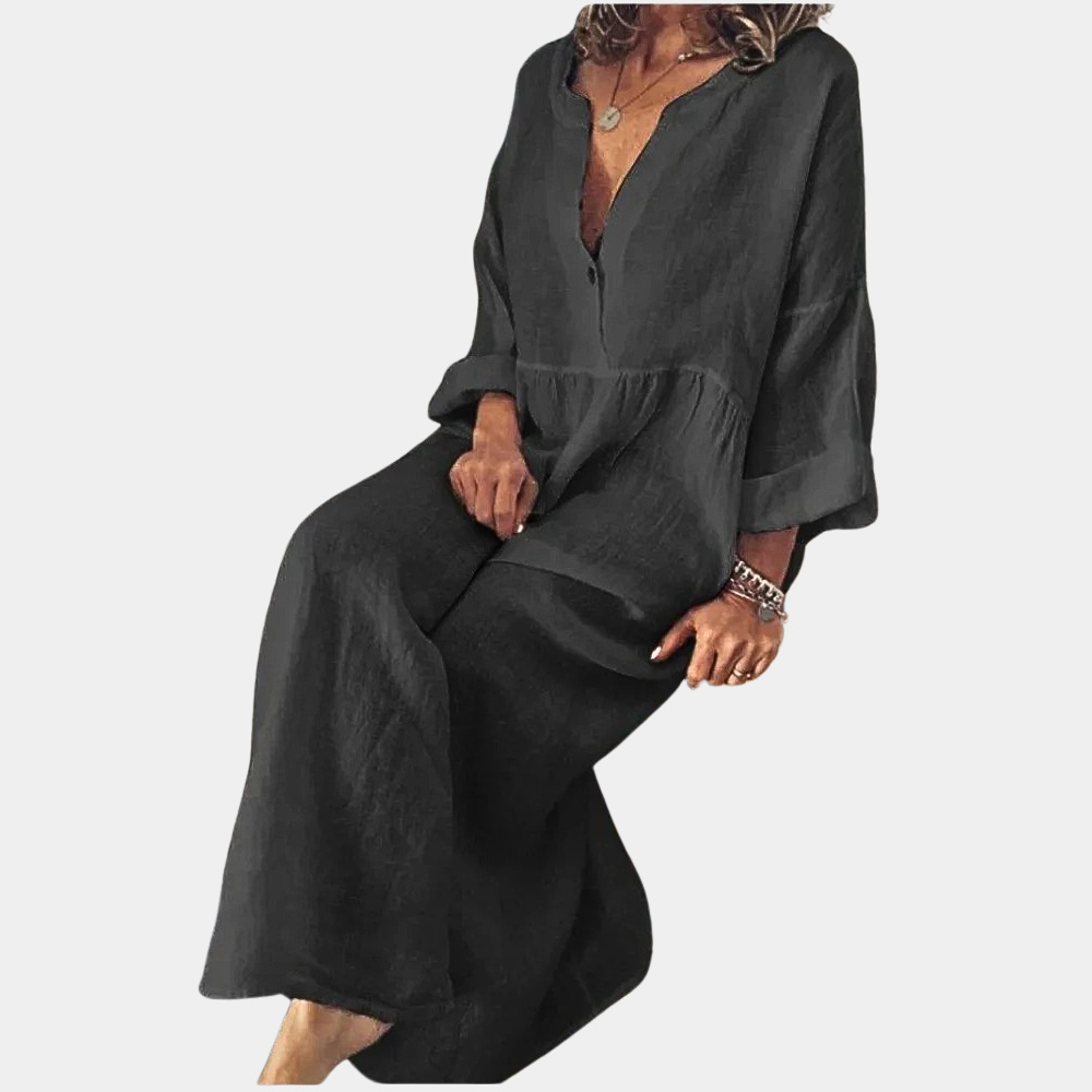Robe Longue en Coton pour Femmes - Élégante et Confortable en Grande Taille