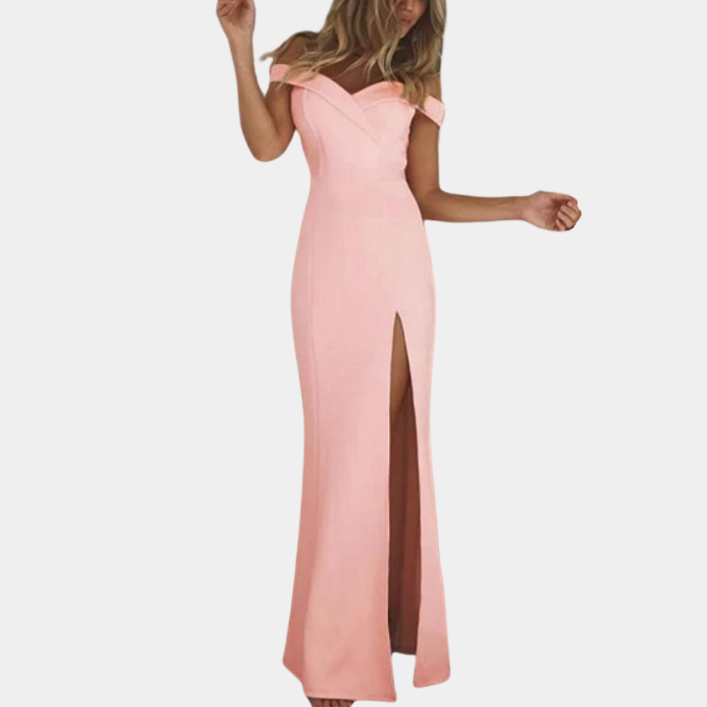 Robe d'été à Épaules Dénudées - Élégance et Confort pour Événements
