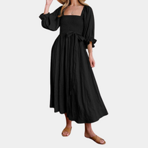 Robe d'Été Noire pour Femmes - Tissu Respirant et Confortable