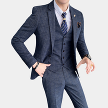 Costume trois pièces à carreaux pour Hommes - Style Polyvalent et Confort Optimal