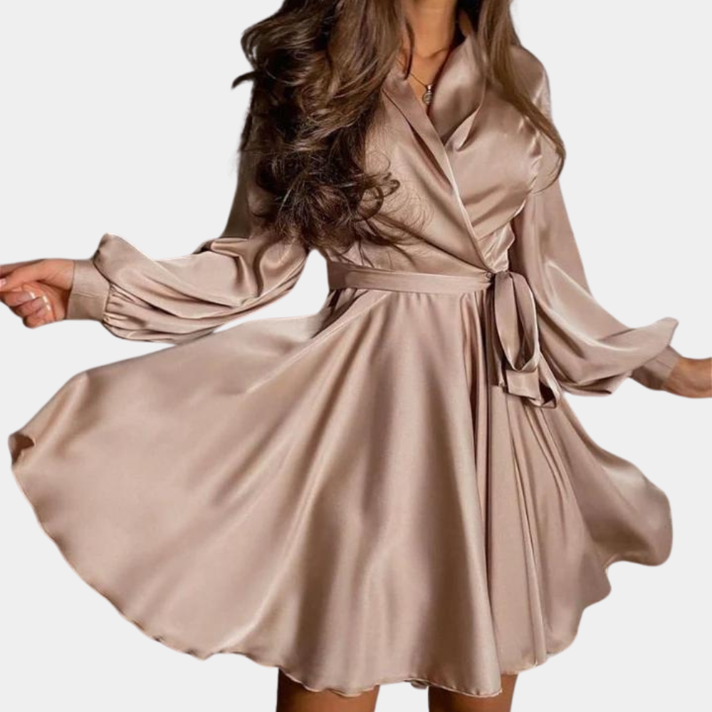 Robe d'été en Satin Luxe - Design Enveloppant et Chic pour Femmes