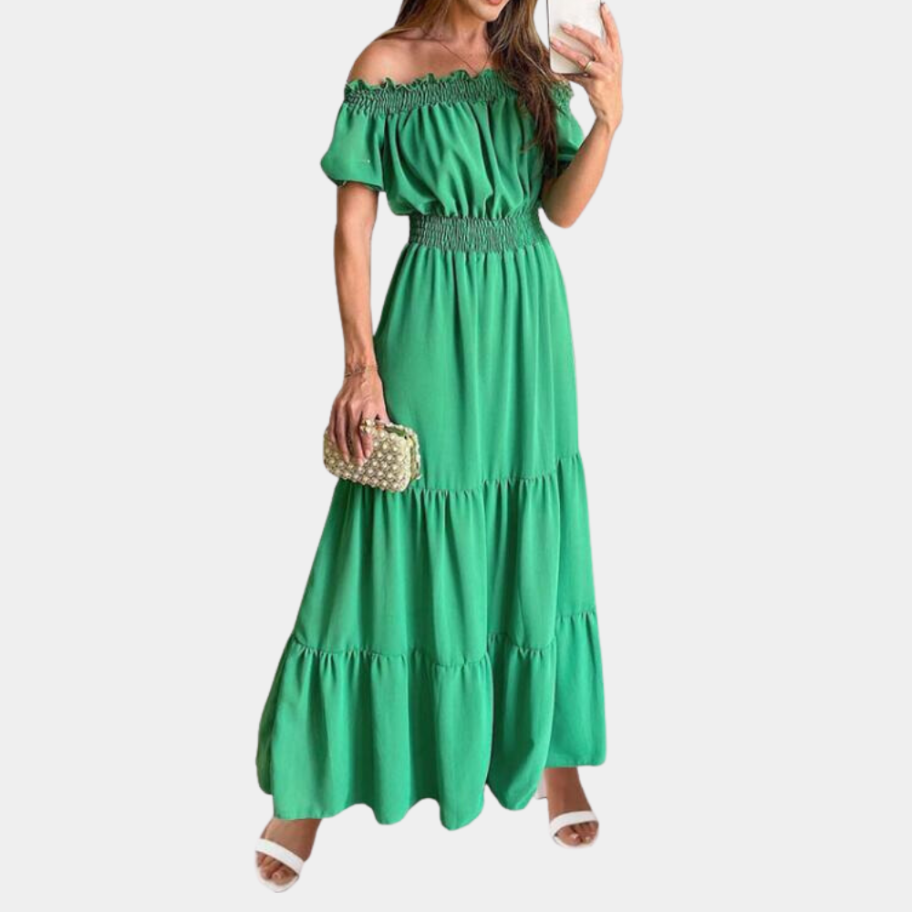 Robe Maxi Épaules Dénudées Femme - Élégante et Confortable pour l'Été