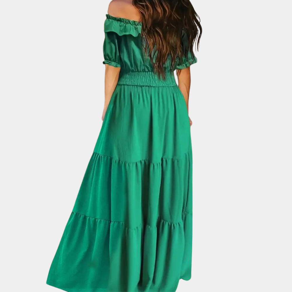 Robe Maxi Épaules Dénudées Femme - Élégante et Confortable pour l'Été