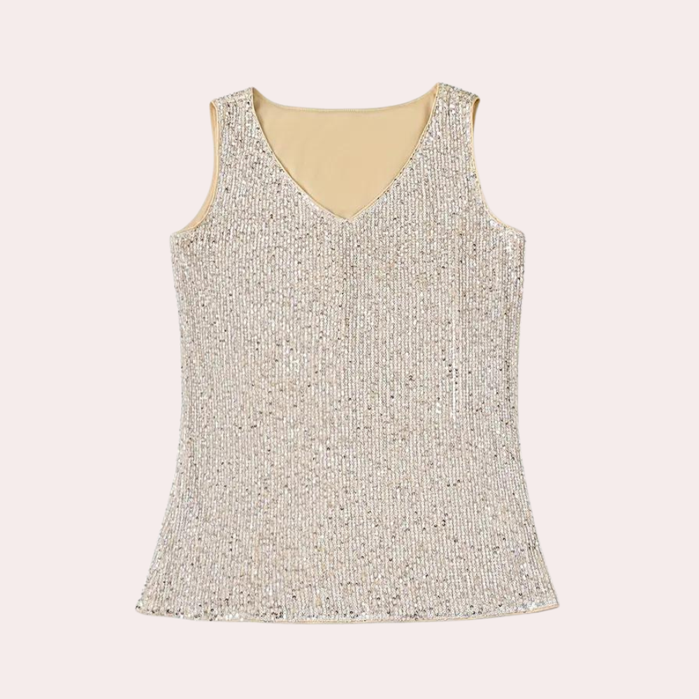 Haut Élégant en Paillettes pour Femmes - Look Glamour et Confort Optimal