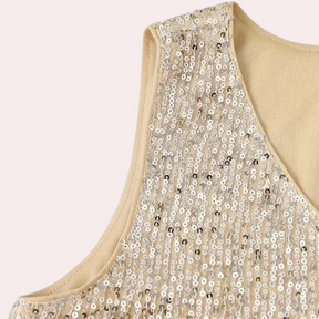 Haut Élégant en Paillettes pour Femmes - Look Glamour et Confort Optimal