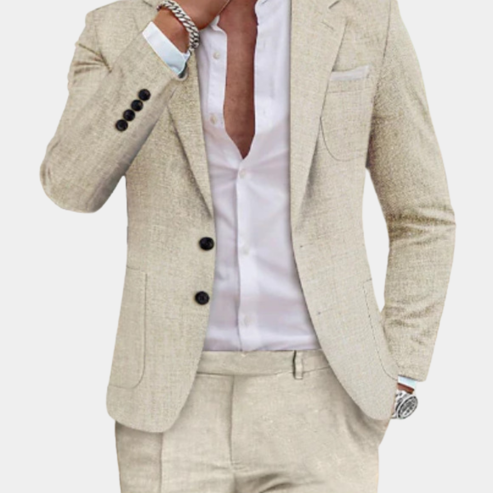 Costume d'Été Sur Mesure pour Homme - Lin Premium et Confort Élégant
