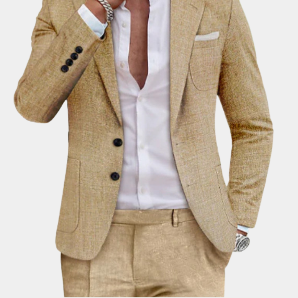 Costume d'Été Sur Mesure pour Homme - Lin Premium et Confort Élégant