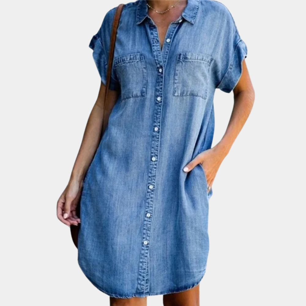 Robe Décontractée Élégante Femme - Col V Flatteur et Confort Optimal