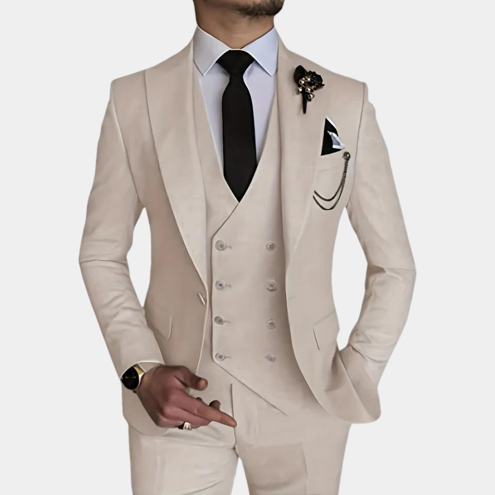 Costume 3 Pièces Élégant pour Hommes - Style Raffiné pour Mariages et Événements