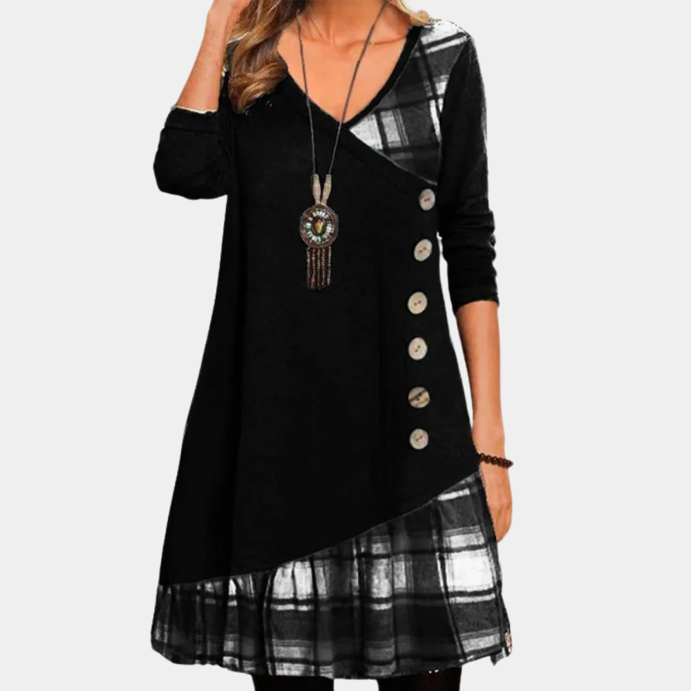 Robe Midi à Carreaux pour Femmes - Chic et Confortable pour le Printemps