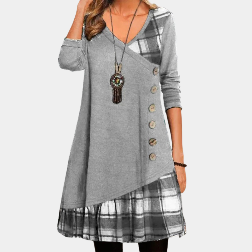Robe Midi à Carreaux pour Femmes - Chic et Confortable pour le Printemps