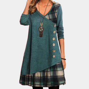 Robe Midi à Carreaux pour Femmes - Chic et Confortable pour le Printemps