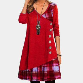 Robe Midi à Carreaux pour Femmes - Chic et Confortable pour le Printemps