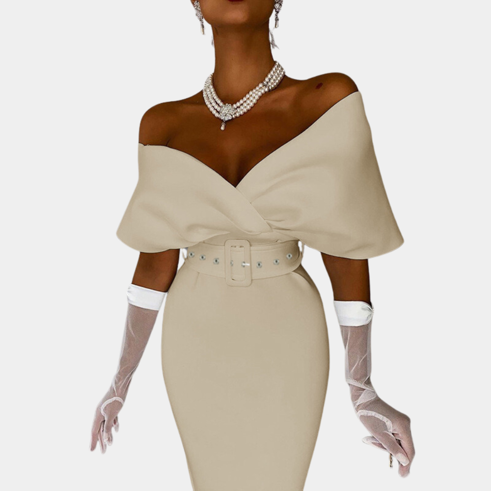 Robe de Soirée Épaule Dégagée Femme - Élégante et Confortable pour Événements Formels