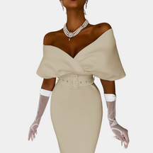 Robe de Soirée Épaule Dégagée Femme - Élégante et Confortable pour Événements Formels