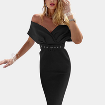 Robe de Soirée Épaule Dégagée Femme - Élégante et Confortable pour Événements Formels