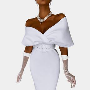 Robe de Soirée Épaule Dégagée Femme - Élégante et Confortable pour Événements Formels