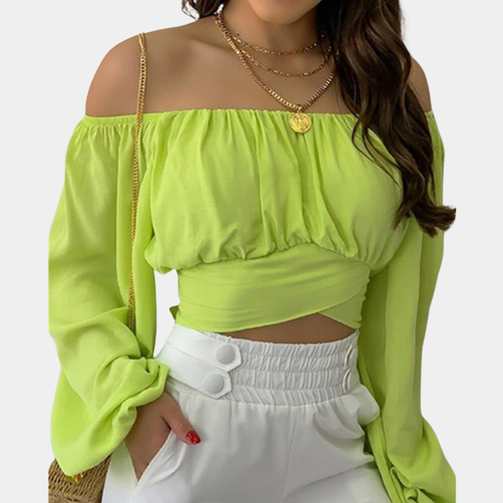 Blouse Off Shoulder en Coton - Élégante et Confortable à Manches Longues