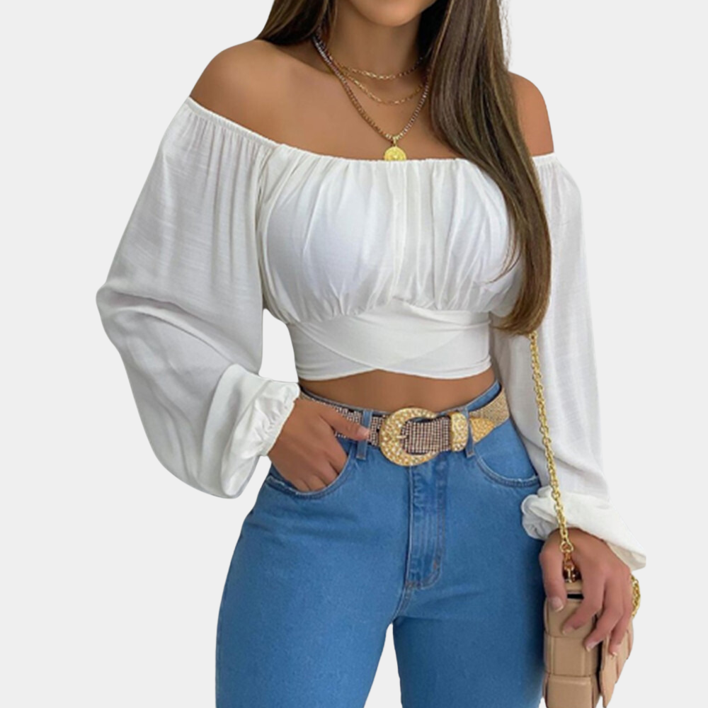 Blouse Off Shoulder en Coton - Élégante et Confortable à Manches Longues
