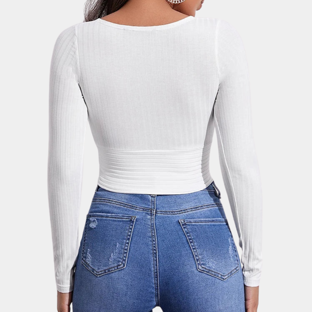 Top Court Femme Décolleté en V - Chic et Confortable pour l'Été