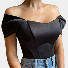 Top Off-Shoulder en Coton - Élégance Confortable et Polyvalente