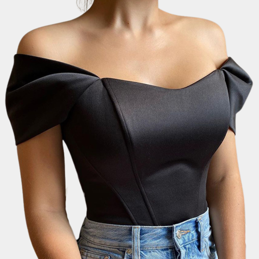 Top Off-Shoulder en Coton - Élégance Confortable et Polyvalente