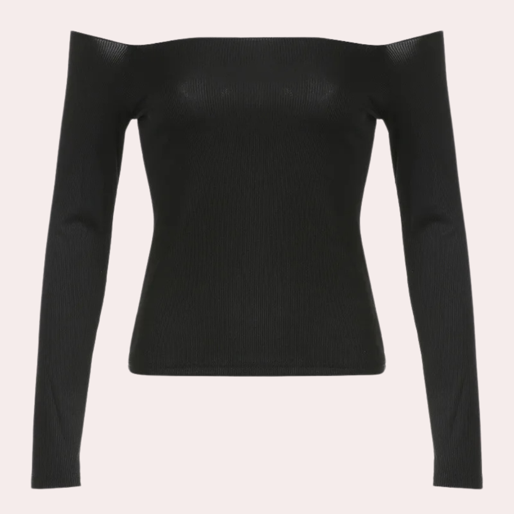 Haut Débardeur Noir Chic - Élégance Polyvalente avec Longues Manches