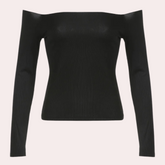Haut Débardeur Noir Chic - Élégance Polyvalente avec Longues Manches