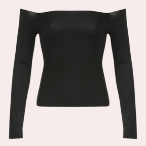 Haut Débardeur Noir Chic - Élégance Polyvalente avec Longues Manches