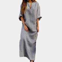 Robe d'Été Rayée Élégante - Confort et Style pour Sorties Estivales