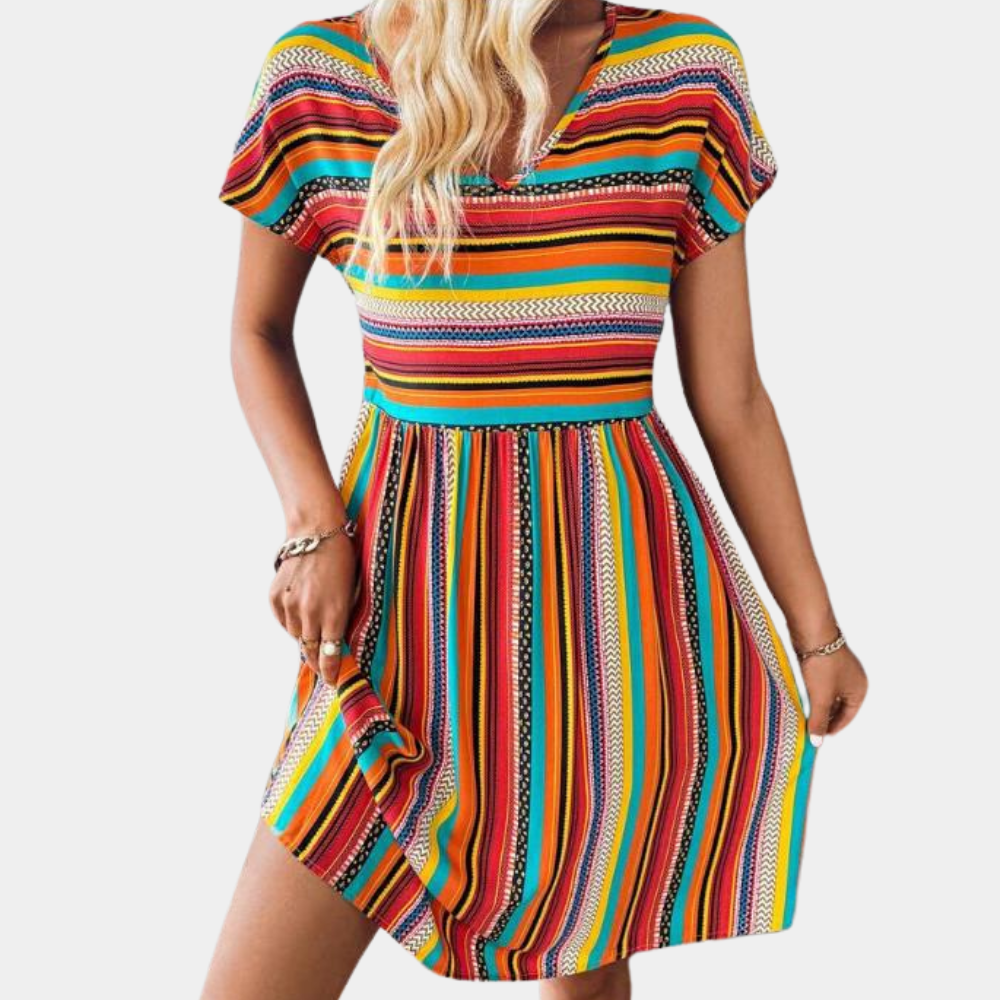 Robe d'été rayée pour Femmes - Confort et Élégance en Toute Occasion