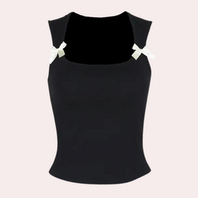Top Court Femme Classique en Polyester - Style Élégant et Confortable