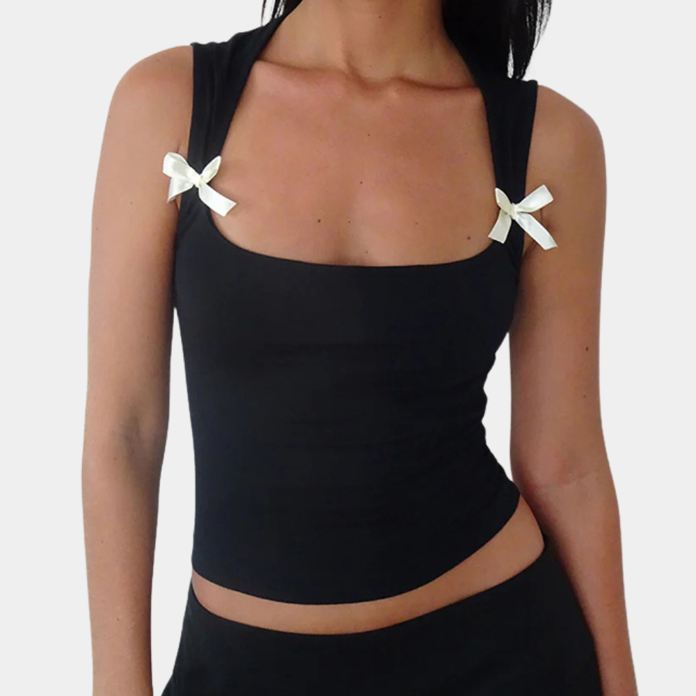 Top Court Femme Classique en Polyester - Style Élégant et Confortable