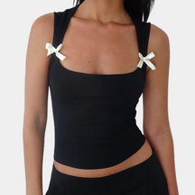 Top Court Femme Classique en Polyester - Style Élégant et Confortable