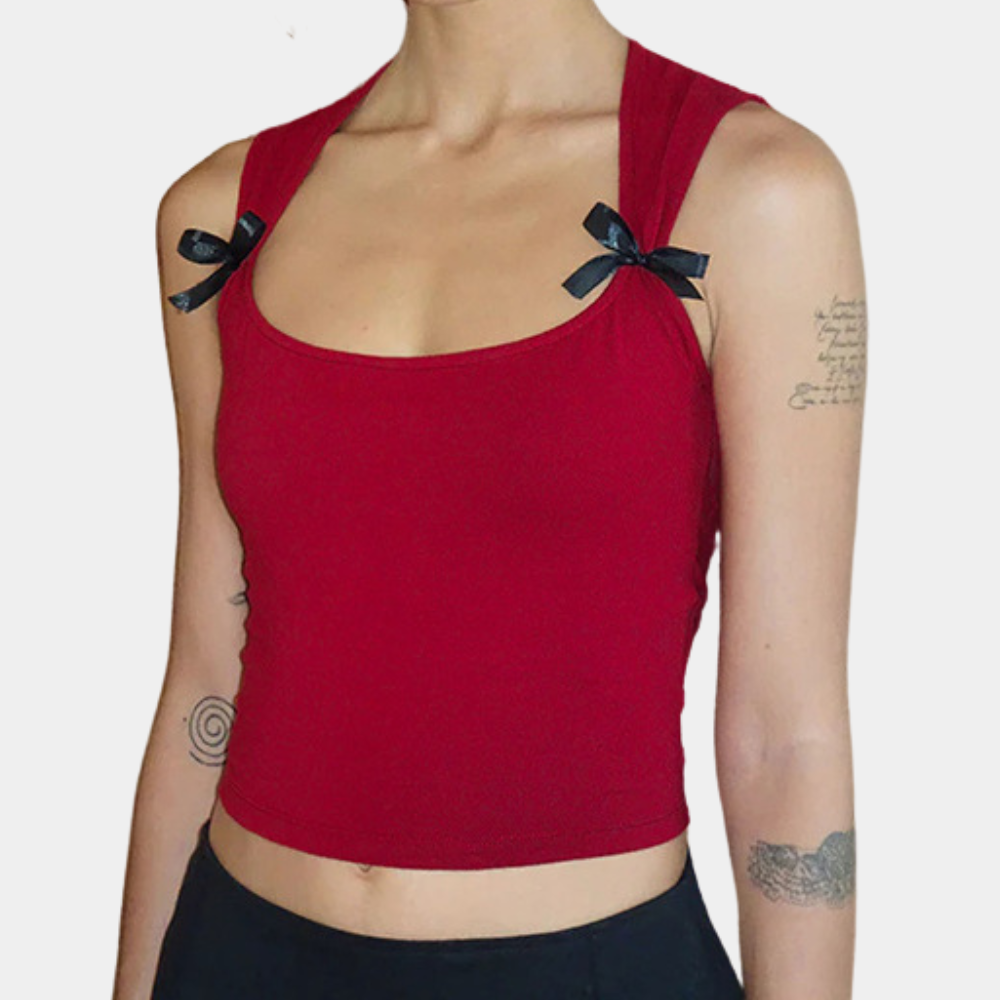 Top Court Femme Classique en Polyester - Style Élégant et Confortable