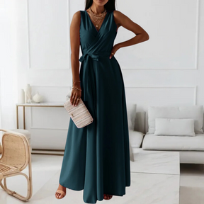 Robe Maxi Élégante pour Femmes - Décolleté en V Flatteur et Confort Optimal