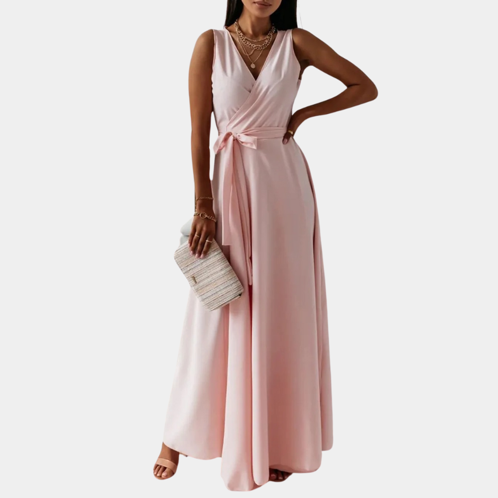 Robe Maxi Élégante pour Femmes - Décolleté en V Flatteur et Confort Optimal